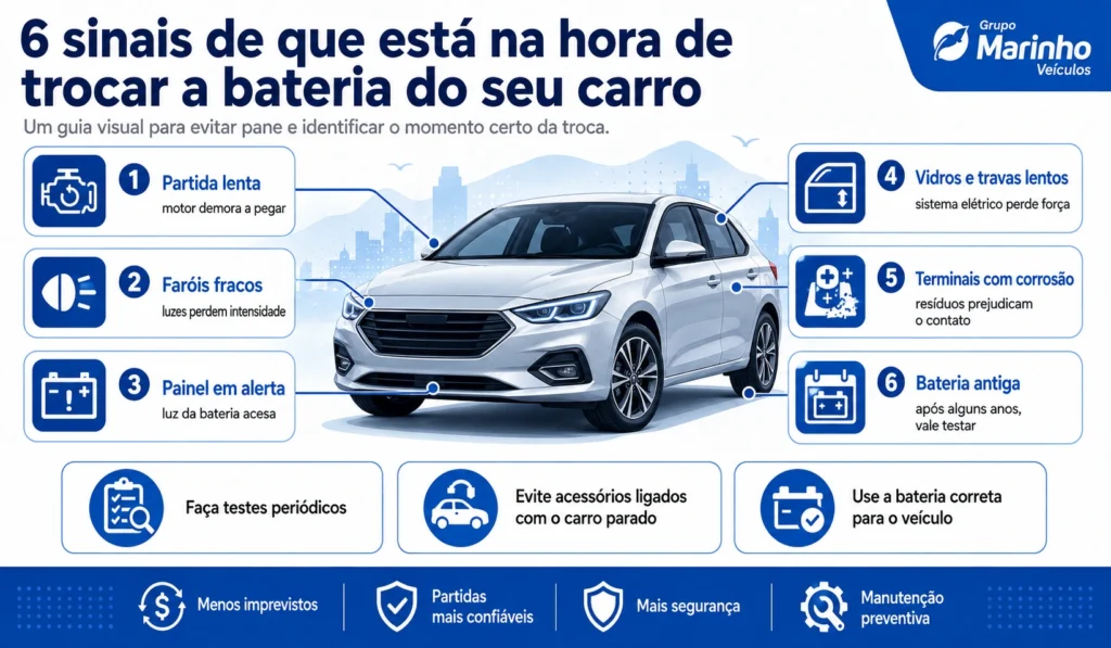 hora de trocar a bateria do carro