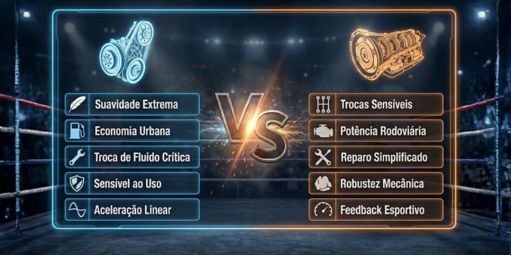Comparativo Câmbio CVT ou Automático Convencional