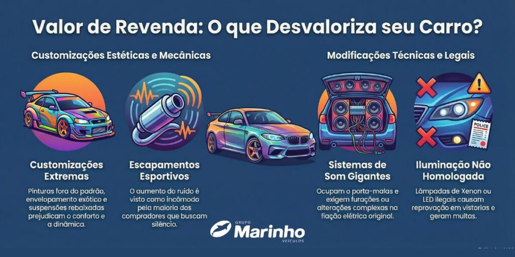 acessórios automotivos que desvalorizam um carro